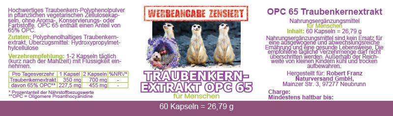 Traubenkernextrakt OPC 65