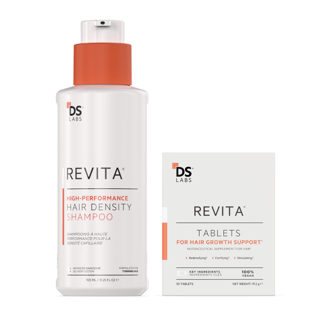 DS LaboratoriesRevita Shampoo & Vitamin Tablets, for Thicker Hair Growth, DHT Blocker & Biotin, Hair Thickening Products for Men & Women