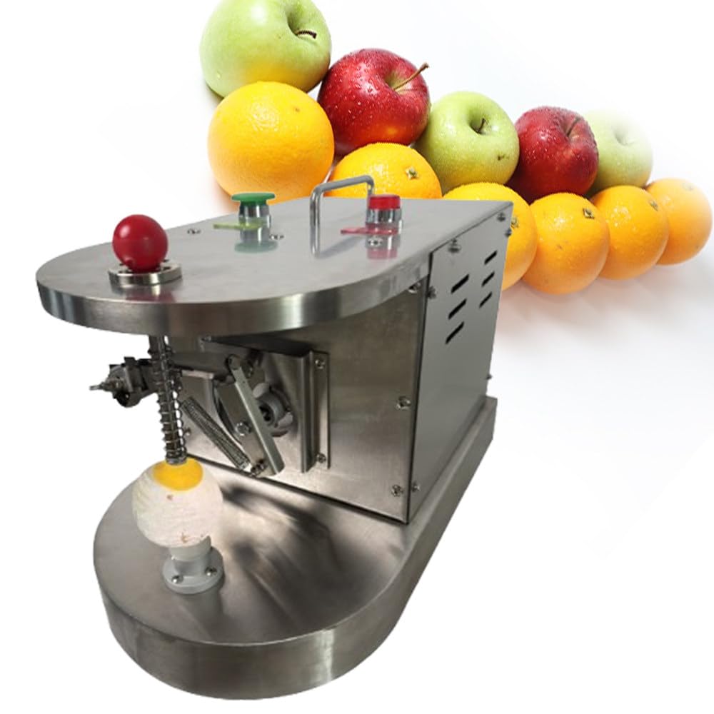 ShaiVrissian Automatic Electric Potato Peeler,Stainless Steel Fruit Peeler,Commercial Fully Automatic Peeling Machine,Adjustable Thickness,Auto Stop Feature,For Orange,Mango,Lemon,Fruit