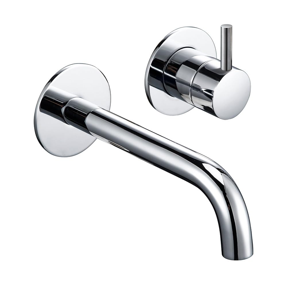 Polerowany chromowany kran łazienkowy, solidny mosiężny mieszający z jednym uchwytem i ceramicznym zaworem, ukryty zlewozmywakowy do nowoczesnych łazienek(Polished Chrome)