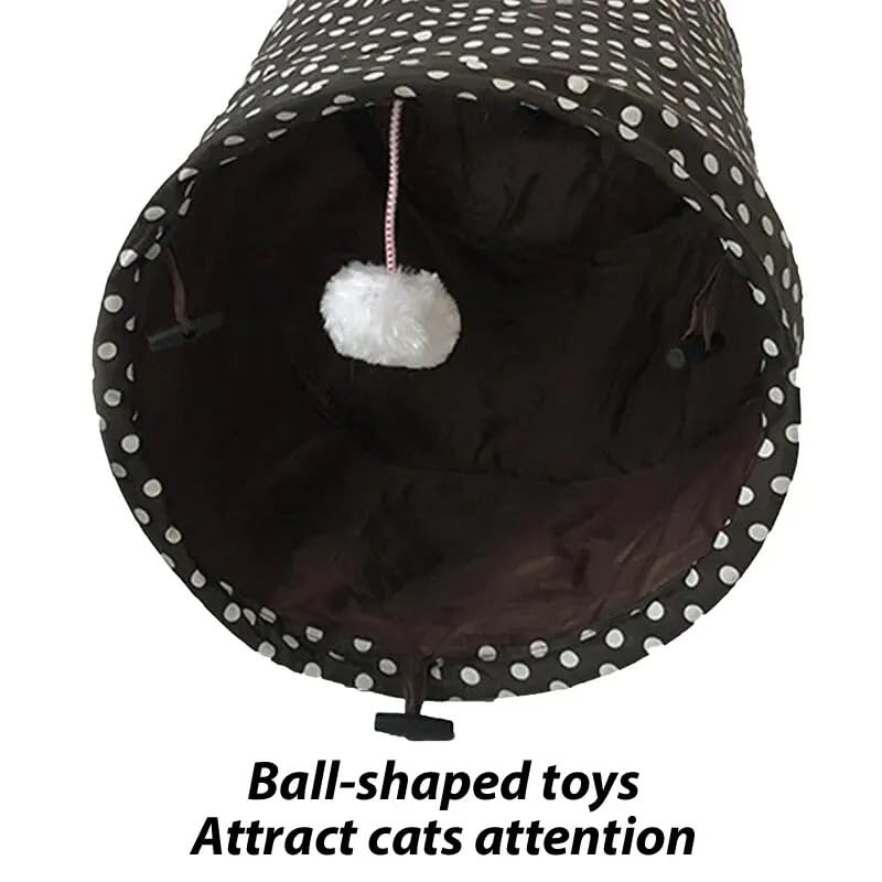 Jouet Tunnel pour Chat De Compagnie 90x25cm Tube Pliable Jeu D'intérieur Et D'extérieur Jouets pour Chiots avec Balle pour Puzzle Exercice De Dissimulation Entraînement