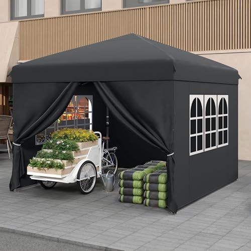 YITAHOME Pop up Pavillon 3x3m mit 4 Seitenteilen,Faltbar Gartenzelt Partyzelt,Camping Pavillon Anti-UV50 Höhenverstellbaren für Outdoor Hochzeit Garten Camping Party,schwarz YITAHOME Pop up Pavillon 3x3m mit 4 Seitenteilen,Faltbar Gartenzelt Partyzelt,Camping Pavillon Anti-UV50 Höhenverstellbaren für Outdoor Hochzeit Garten Camping Party,schwarz
