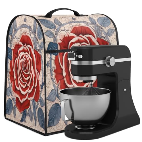 Coffee Maker Cover Rose Flower Kitchen Appliance Covers Small Appliance Covers Blender Cover Juicer Cover Dust Covers for Kitchen Appliances with Top Handle and Pockets,Washable,C572