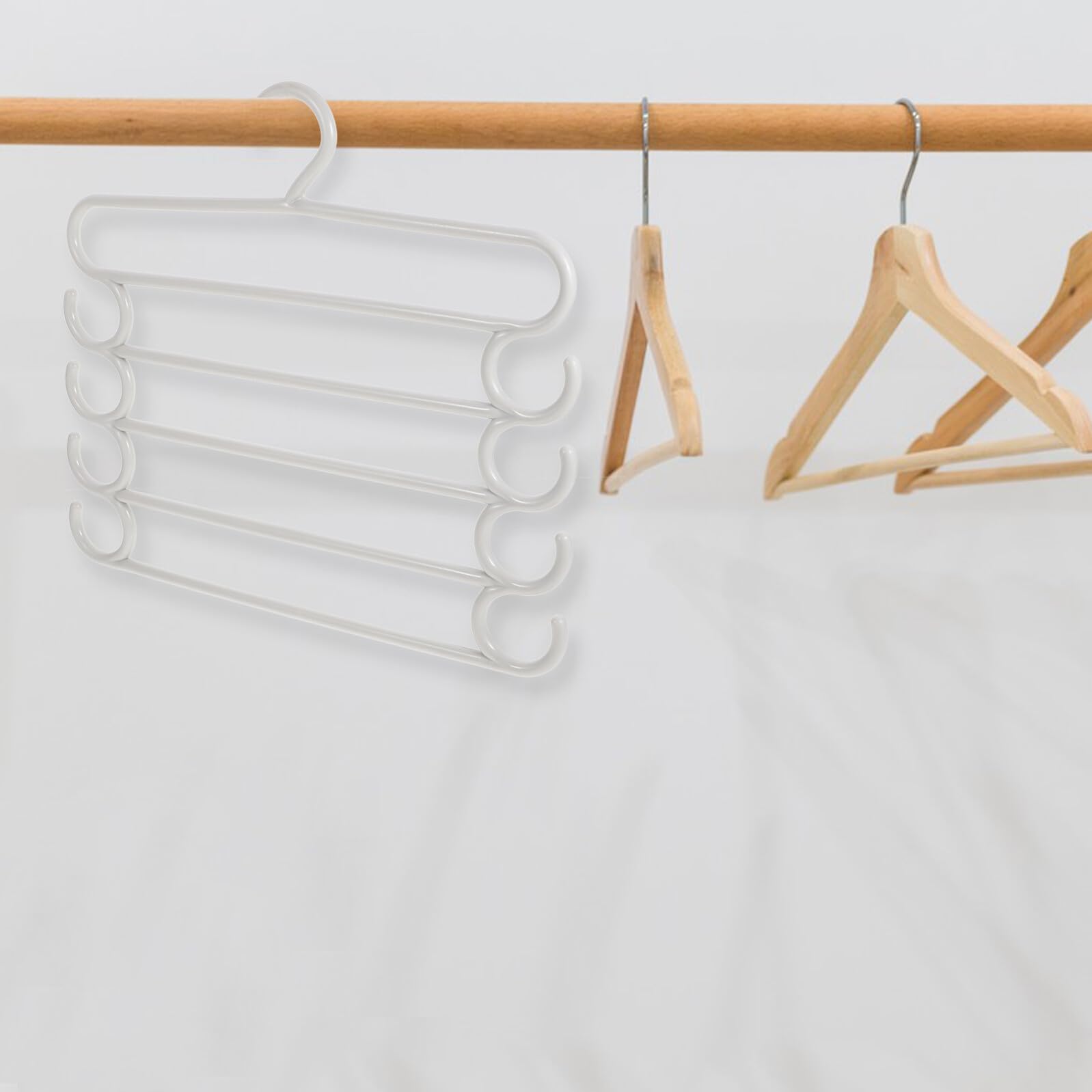 5stücke Mehrlagige Hosenbügel Platzsparende Kleiderbügel Knitterfrei Schalbügel Krawattenhalter Mehrzweckbügel für Zuhause Hohe Belastbarkeit Einfach zu Bedienen