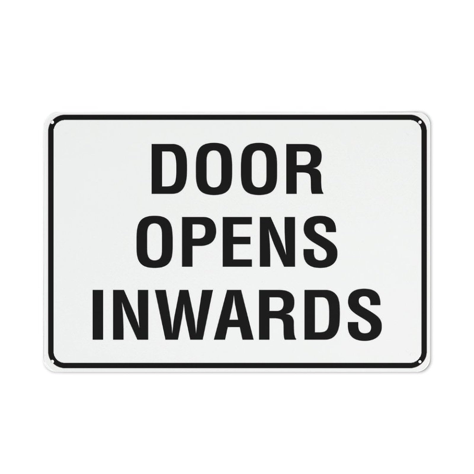 Peiyeety A01 Door Opens Inwards Sign Signs Outdoor, Uv Printed Aluminum 12X16 Inches, Weatherproof And Security Signs For Home Or Business
