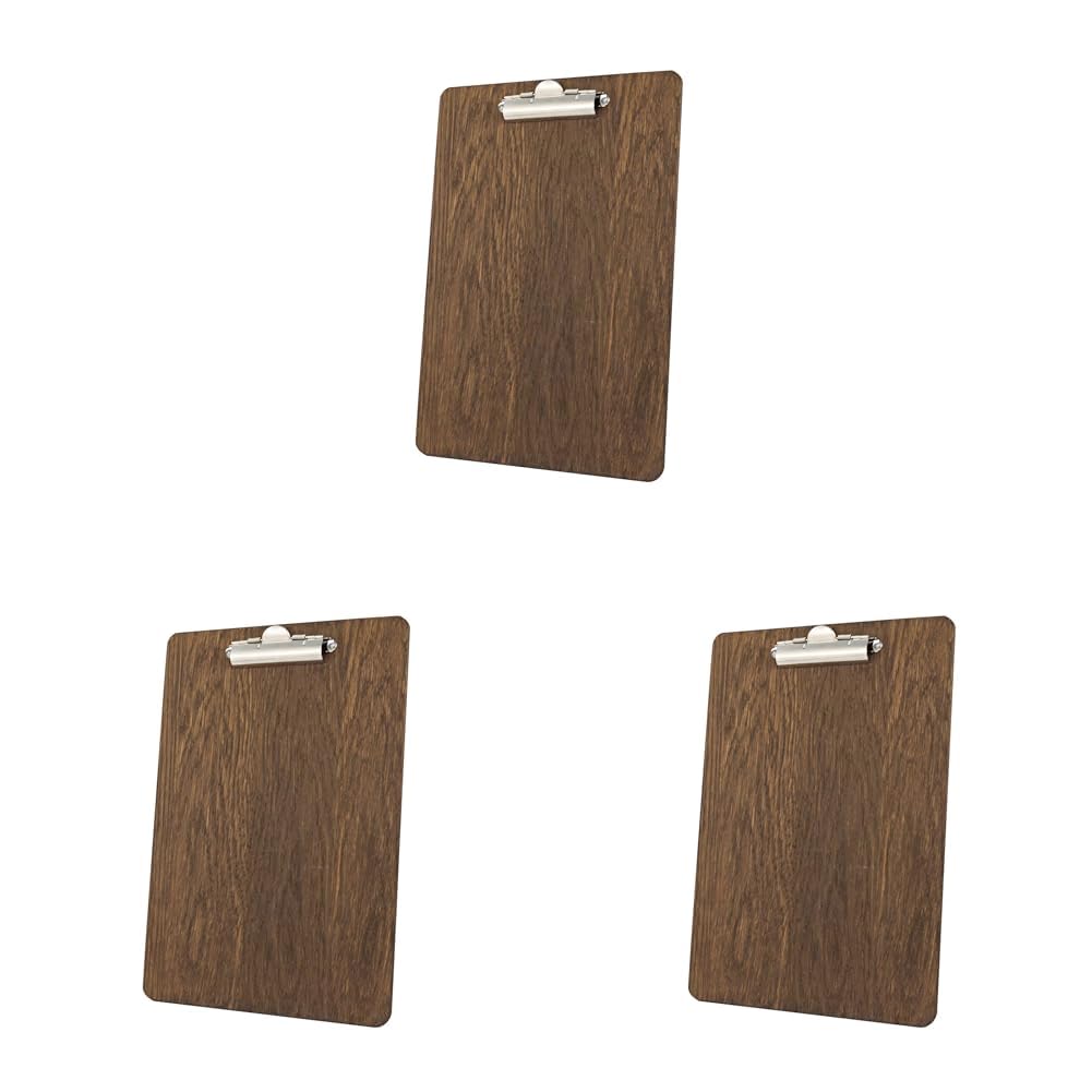 Kreidetafeln UK Klemmbrett mit Dunkles Eichenholz-Finish, Holz, Dunkel Braun (Dark Oak), 33,6 x 24 x 1,6 cm (Packung mit 3)