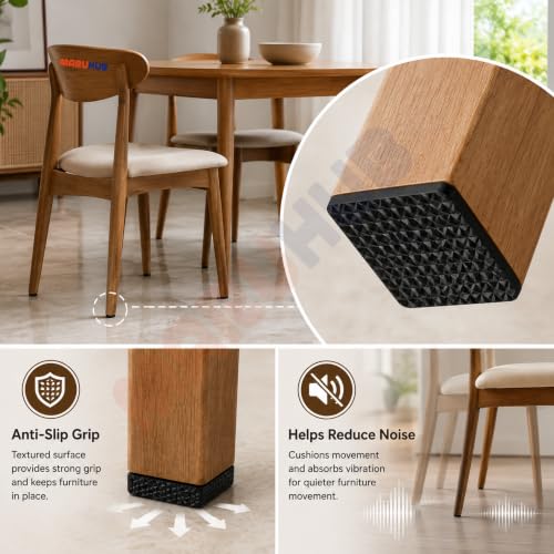 Image of MaruHub Self Adhesive Furniture Pads 30 Pcs, 2.8 x 3 cm EVA Furniture Leg Protectors, Anti-Slip Floor Protection for Chair, Table, Sofa, Cabinet & Stool, Scratch and Noise Reduction