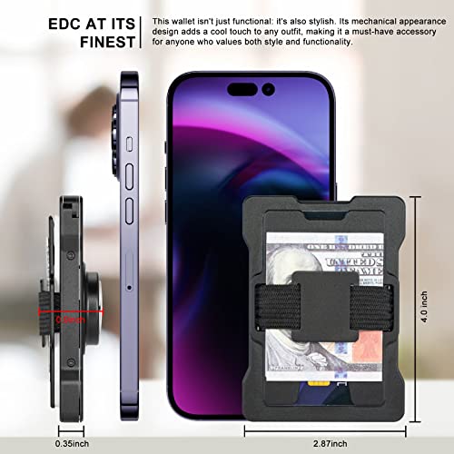 Wallet for Men with Airtag Holder, Smart Pop Up Mechanism, Men's Minimalist Air tag Wallet with Expandable Metal Backplate&Strap Money Clip, Slim RFID Blocking Aluminum Credit Card Holder4