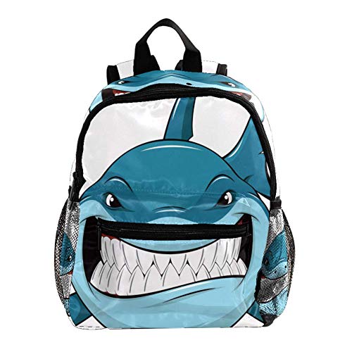 Tiburón Azul de Dibujos Animados Mochila 3 8 años Ligera para niños