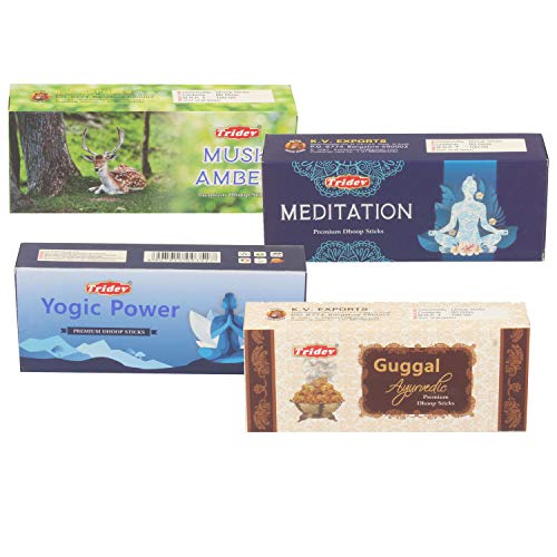 Image of Klassic Premium Bamboo Free Dhoop Sticks /Musk Amber-Guggal-Scented Dhoop Sticks for Meditation, Room and Mandir (Pack of 4)