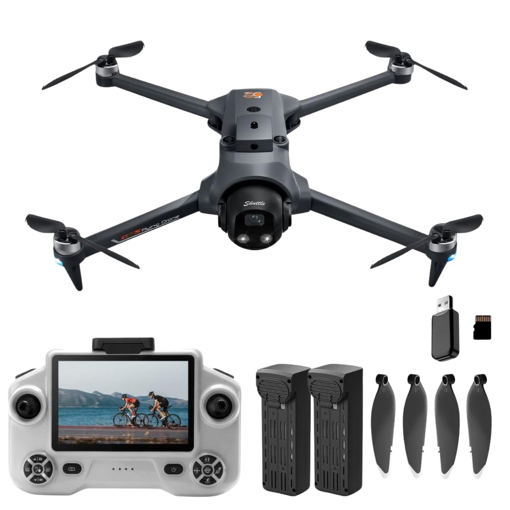 RC GPS Drohne mit Live-Display Controller, 180° verstellbare HD Kamera, Hindernis- & Bodensensor, Optical Flow Stabilisierung, Auto Return, Airdrop Modul, Quadrocopter für Anfänger & Profis