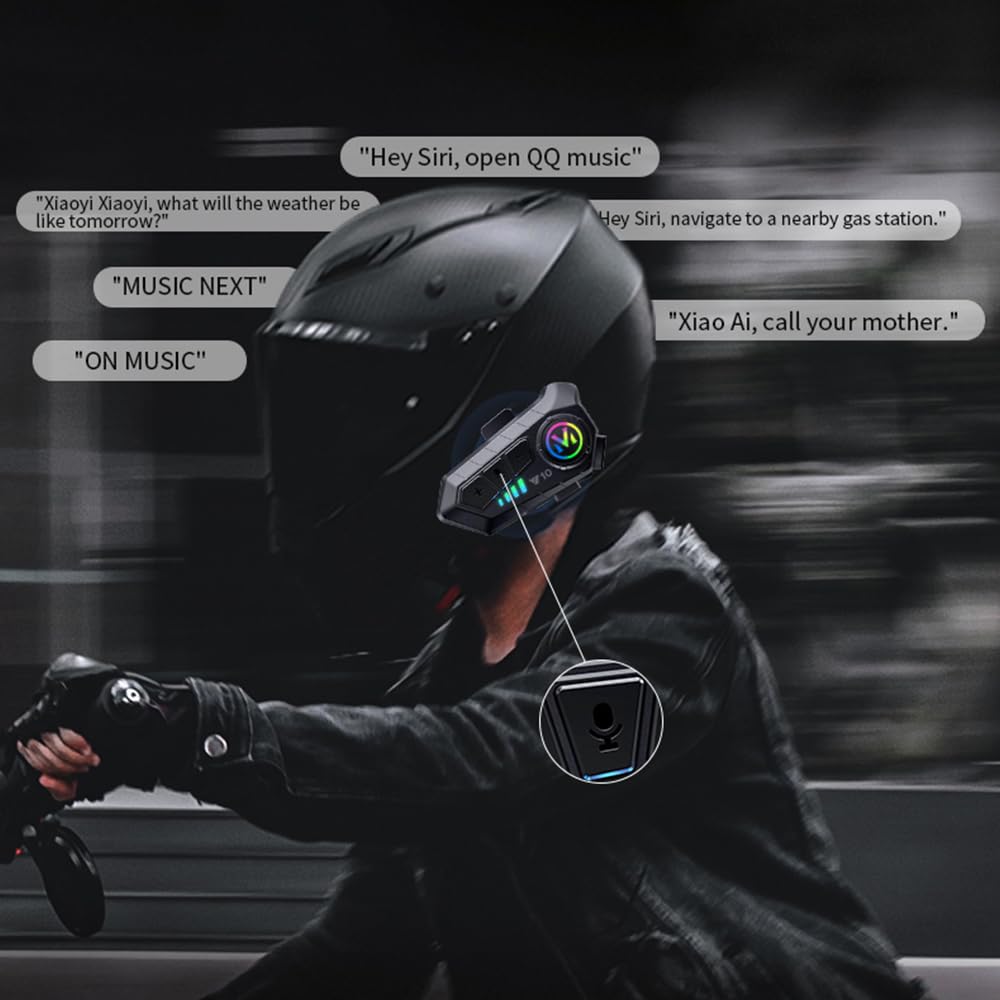 motocyklowy interkom kask zestaw słuchawkowy Bluetooth asystent głosowy obsługa podwójnej redukcji szumów połączenia w wysokiej rozdzielczości słuchanie muzyki i nawigacja