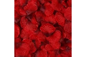 1000 PCS Burgundy Artificial Romantic Roses Petals Bulk for Engagements, Weddings, and Decorations (Dark-Red)