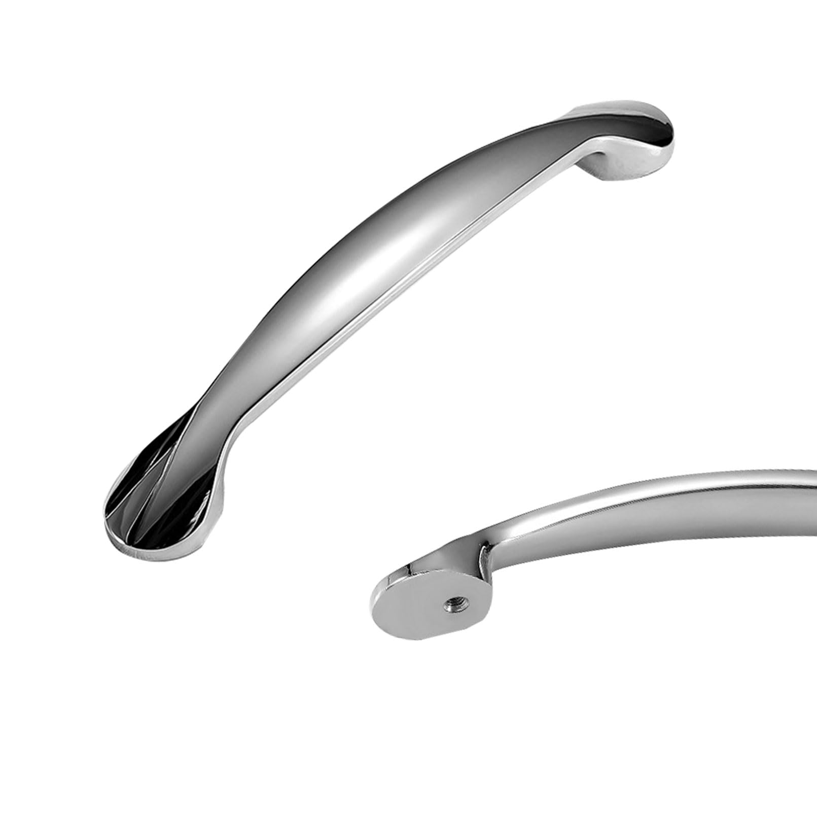 Szlxjmfl Silver Kitchen Cabinet Handle Modern, 2 Pack Drawer Pulls Solid Zinc Alloy | Anodized Surface, Hole Centers: 64-128 Mm Furniture Handles For Drawers With Screws-162Mm/6.4In