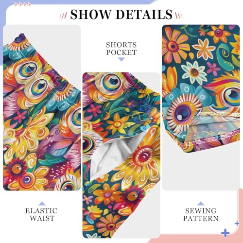 Pajama Pants Owls Flowers PJ Bottoms Sleepwear Lounge Sleep Pant with Pockets4