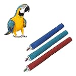 Sage Square Perch Combo of 6, 8 & 10 inches Natural Wood Rough Sand Perches | Exercise, Grinding Nail, Playstand, Training, Cage Accessories |Finches, Parrot, Budgies, Cockatiels (Pack of 3)