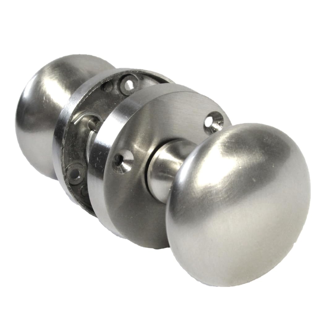 Epsom Door Handle Satin Nickel Round Door Knob Set - Victorian Style Sprung Internal and External Door Knobs for Mortice Locks and Tubular Latches (Pair of Knobs)