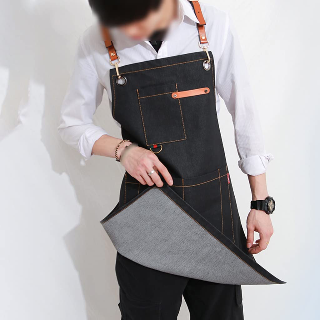 NEBE Grembiule da cameriere Gonna di lavoro Gonna del cuocolo Grembiule Barbecue Grembiule da cucina con grembiule tascabile Adatto for la casa cucina ristorante Grembiuli Grembiule
