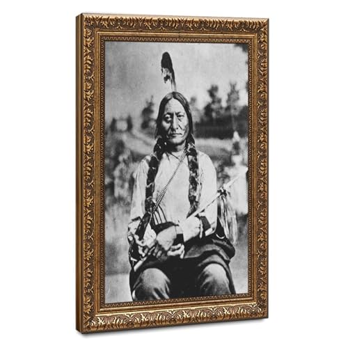 Impression sur toile portrait de taureau assis 1881, cadre suspendu 30x45cm