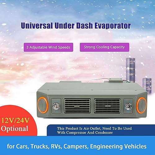 Conjunto de Acondicionador de Aire, Ajuste de Temperatura de 3 Velocidades bajo el Tablero AC para Coches Camiones RVs Campers (12V)