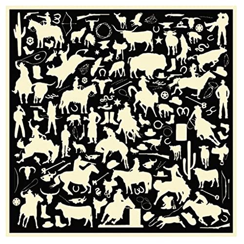 WYOMING TRADERS Unisex Adult Cowboy Silhouette Regular Lightweight Breathable Jacquard Silk Scarf