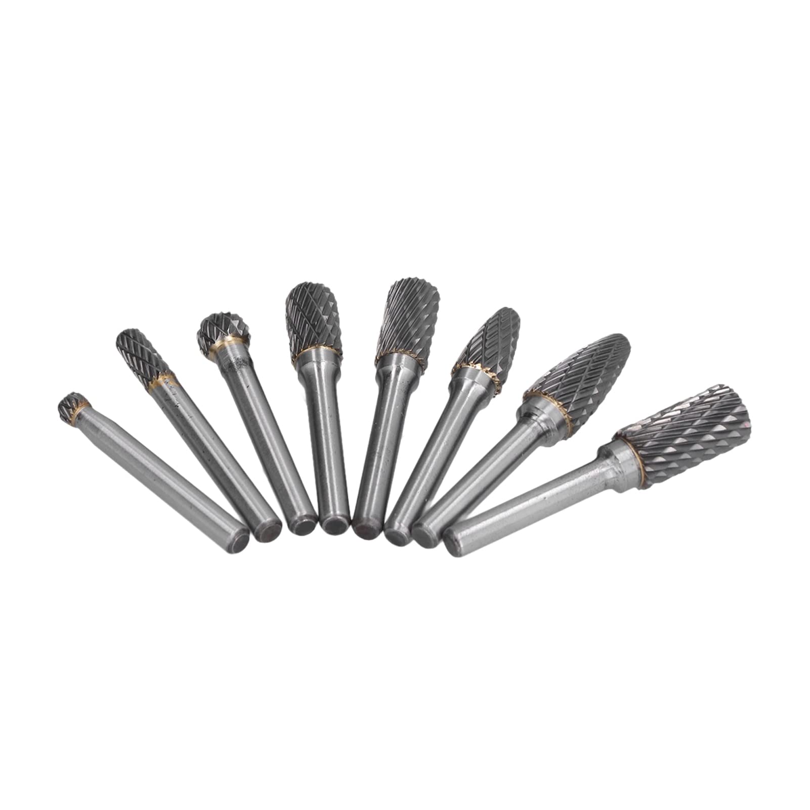 8 Piezas de Fresas de carburo de tungsteno, Juego de limas rotativas de carburo, Fresa rotativa de 6 mm de diámetro para Tallado de Madera y Trabajo en Metal, Incluye Caja de