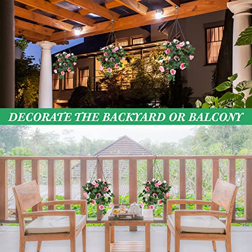 Didaey 12 Packs Metal Hanging Planter Basket Round Wire Plant Holder With Liner Wire Hanging Plant Flower Pot Metal Round Wire Plant Holder Hanging Planter Plant Basket For Indoor Outdoor, 3 Sizes #TOP4