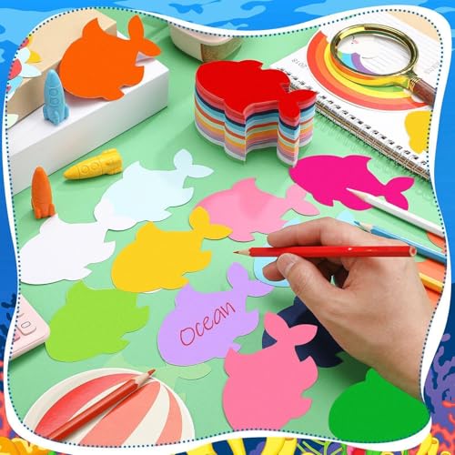 Image of Kisston 360 Pcs Tropical Fish Cutouts Paper 3.9 Inch Assorted Color Die Cuts for DIY Craft Projects School Classroom Bulletin Board Decor