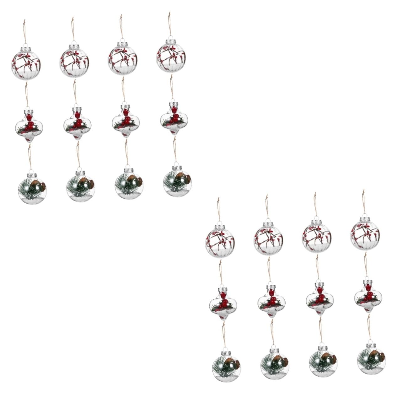 Boule transparente deco arbre de Noel incassable en plastique x5