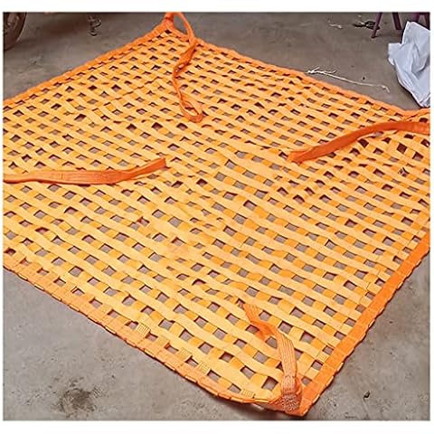 YYXDMFY Hängendes Frachtnetz Polyester-Hebenetze langlebiges Hebenetz für industrielle Be und Entladewerkzeuge, Garten-Kletternetz, Hebenetzriemen, flaches Nylonnetz (Color : 500kg, Size : 1x1m) Cover