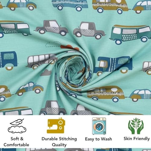 Image of Weave & Decor Kids Fitted bedsheets Single Bed 36x78x6 inch with Pillow Cover 20x30 inch, Breathable Soft Fabric, for Single Mattress