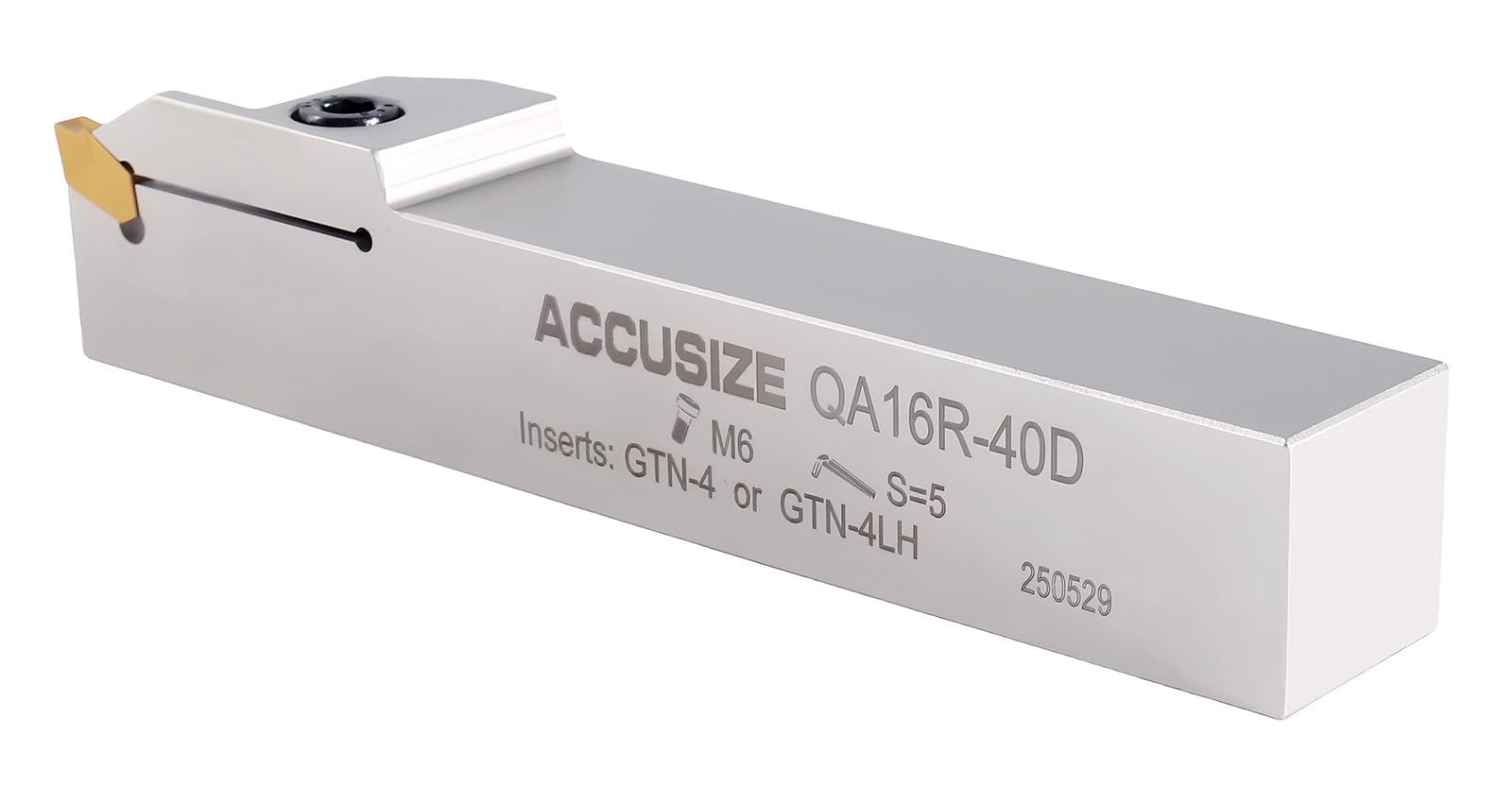 Accusize Industrial Tools 1'' Shank Heavy Duty Indexable Grooving/Cut-Off Holder, Nickel Plated, with a Gtn-4 Tin Coated Carbide Insert, 2415-5036 — Amazon image 4