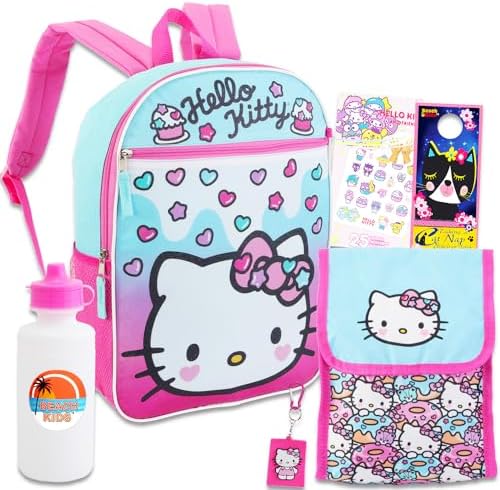 Kuromi Lunch Box Hello Kitty Backpack Set For School 16