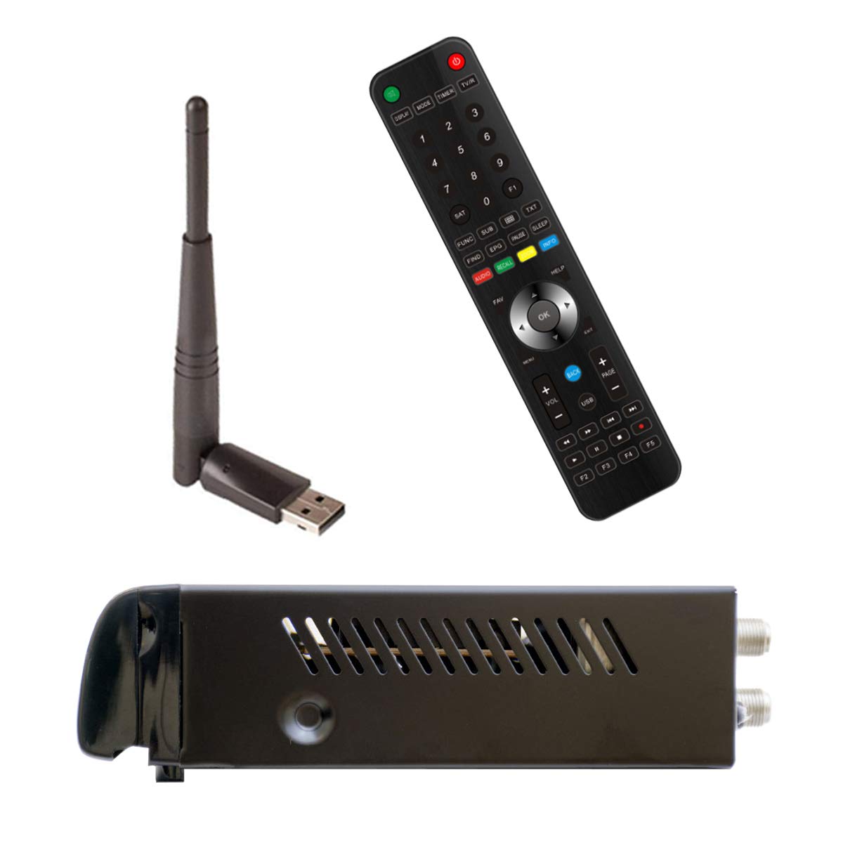 Viark Sat - Digitaler Satellitenempfänger Full HD DVB-S2 Multistream H.265, mit LAN, USB WiFi Antenne und CA Kartenleser