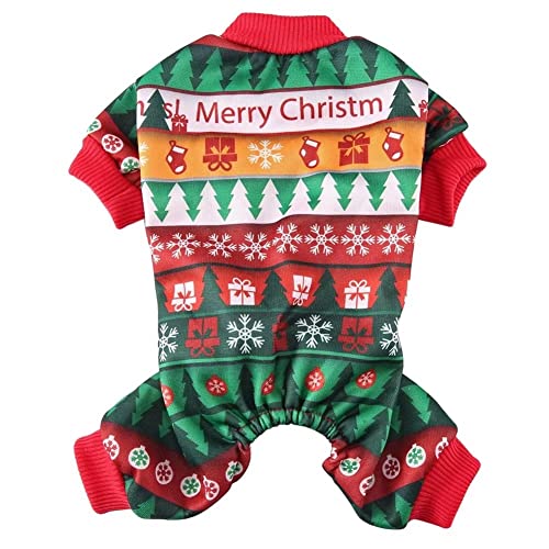 Classic Green Christmas Snow Sweater For Small Dogs Cats Winter Warm Sweater School Style Shirt Outfits Clothes Xs #TOP5