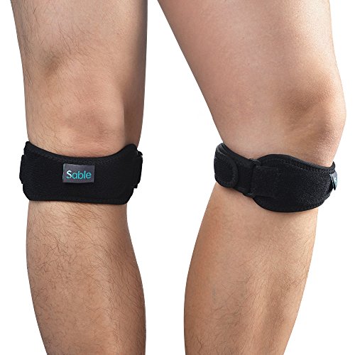 Knee Brace Patella Strap 2 Pack for Pain Relief, Running, Hiking, Trekking, Biking and Other Sports, FDA Registered by Sable