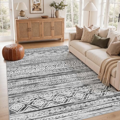 Image of cotiled Boho 5x8 Area Rugs for Living Room: Soft Moroccan Washable Rug