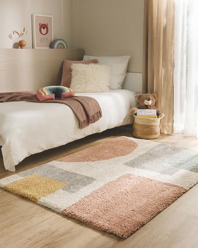 benuta Lytte Kinderteppich Gobi - Multicolor 140x200 cm - Kunstfaser - Rechteckig & im Style: Geometrisch, Hygge & Cozy, Scandi Living - Pflegeleicht für Kinderzimmer, Wohnzimmer, Schlafzimmer