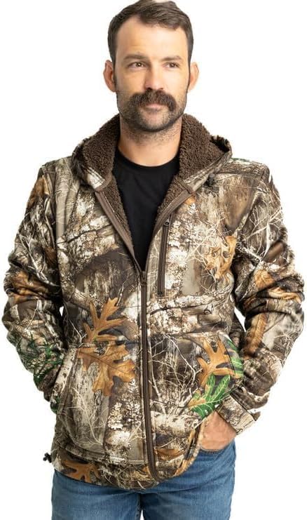Realtree Men's Camo High Pile Fleece Vest Jacket for Hunting, Hiking and Climbing (US, Alpha, Medium, Regular, Regular, Edge | Jacket)