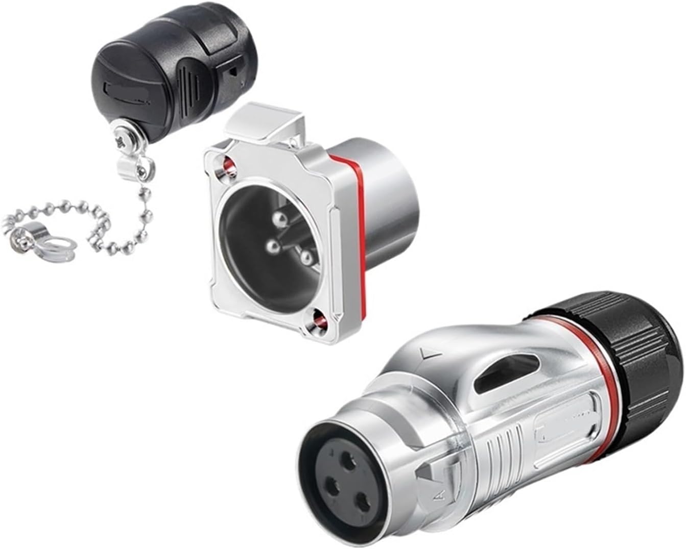 Welding 45A connector M24 snap-on reverse waterproof aviation 3 pins(Metal female header)
