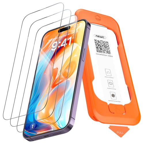 NEWC 3 Stück Full Screen für iPhone 14 Pro Max/ 14 Plus iPhone 13 Pro Max Panzerglas (6 7) Schutzglas [Auto-Installation] Frei von Kratzern 9H Härte Displayschutzfolie Ultrabeständig folie