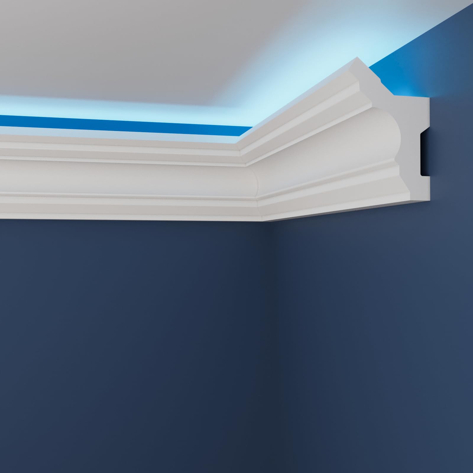 WOLDECOR Premium LED Coving Cornice – Lightweight XPS Ceiling Moulding Trim, Easy to Install Decorative Polystyrene Coving for Walls and Ceilings with LED Lighting (WLU16, 6 Meters) — image 1