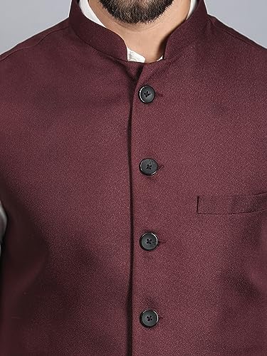 Image of Ethluxis Men's Designer Solid Nehru Jacket /Waist Coat /Bandhgala
