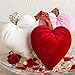 Your Heart's Content Handmade Velvet Hearts, Set of 3, Gift for Her, Gift for Mom, Bowl Filler, Spring Centerpiece, Wedding Shower Decorations (Red, Pink and Ivory)