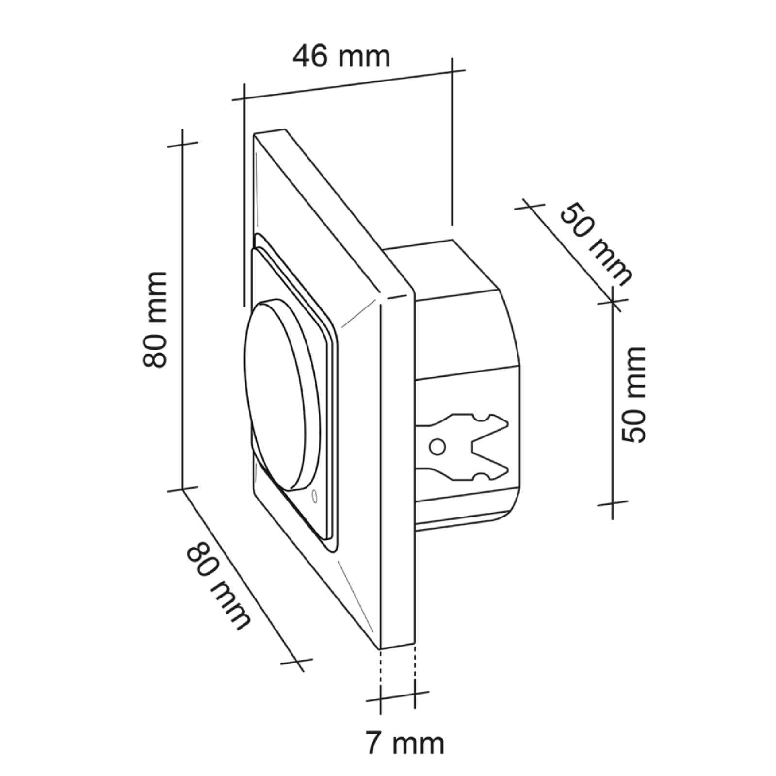 SEBSON® 2X Detector de Movimiento empotrable, Interior, HF Sensor, LED Adecuado, Montaje en Pared, programable, Alcance 15m / 180°