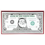 Graphique Santa Bill Money Holder | Pack of 15 Cards with Envelopes | Cash or Gift Card Holder | Christmas Greetings | Green Foil Accents | Boxed Set | 3.75' x 7.25'