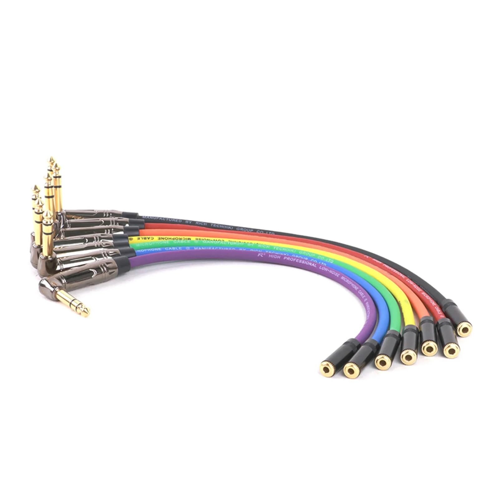 Adaptateur jack stéréo mâle coudé 6,35 mm vers jack stéréo femelle 3,5 mm for microphones de guitare(Red-BK,2.9M)