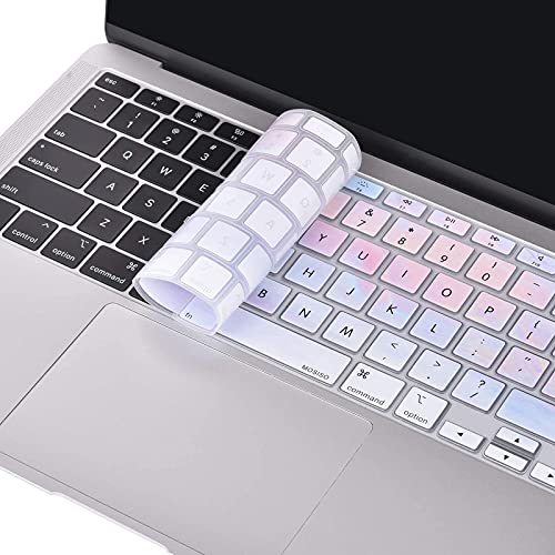 Mosiso MO-KC-NWST20-13ARM-CCLOUDS-P015 Keyboard Cover Only Compatible With Macbook Air 13 Inch 2021 2020 Release A2337 M1 A2179 Retina Display With Touch Id Backlit Magic Keyboard, Waterproof Protective Silicone Skin,Colorful Clouds thumb #2