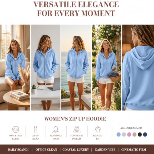 Oversized Zip Up Hoodie Women Y2k Cute Sweatshirts Fall Jackets White L - image 6