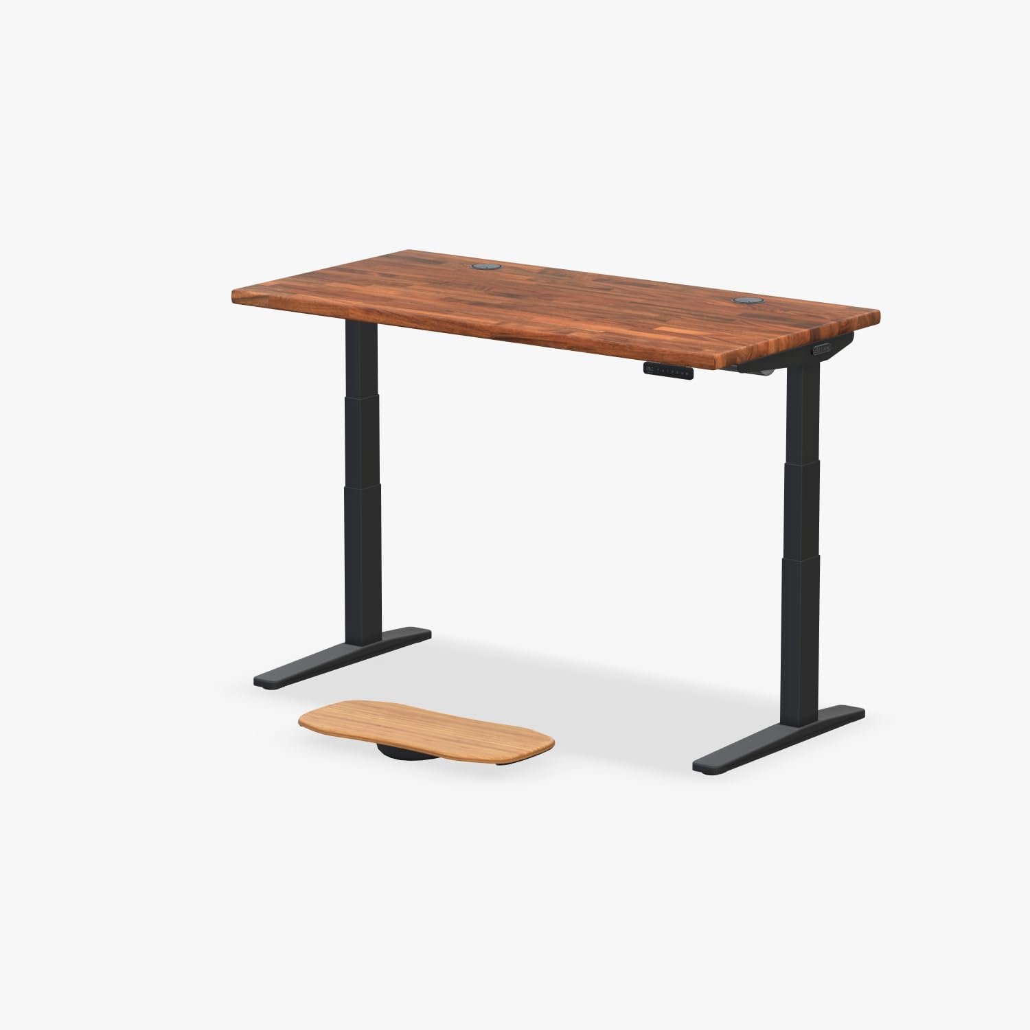 UPLIFTDESK Saman Butcher Block 60 x 30 inch Standing Desk 2-Leg V3 Adjustable Stand Up C-Frame Black Advanced